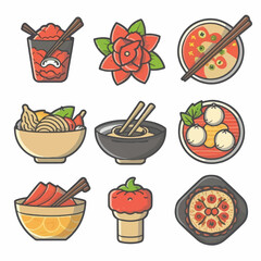 Set of Food Icons on a white background 