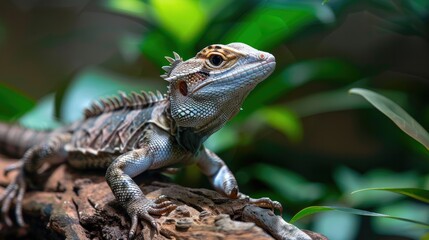 Cute adorable lizzard animal on nature's soft lap. In its natural habitat. Generative AI