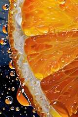 Abstract Orange Texture with Water Droplets