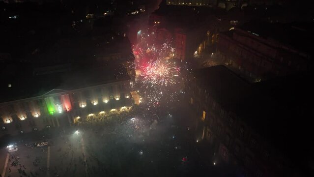 Napoli festa Scudetto - Festeggiamenti Scudetto - Riprese con Drone - Piazza del Plebiscito - 4 Maggio 2023