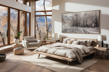 Indulge in the comfort of a Scandinavian-inspired cozy bed, where clean lines and inviting textures...