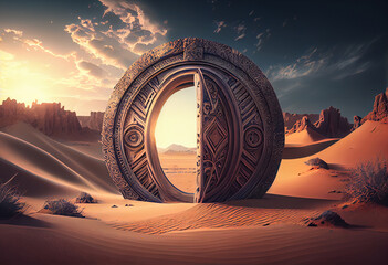mystical portal in the desert