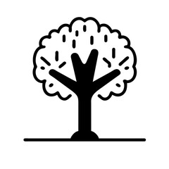 Obraz premium Minimal tree linear icon, elegant linear icon of a tree in vector format, capturing the essence of nature's beauty with simplicity and precision.