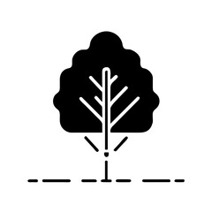 Minimal tree linear icon, elegant linear icon of a tree in vector format, capturing the essence of nature's beauty with simplicity and precision.