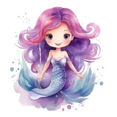 Obraz na płótnie Canvas Whimsical Watercolor Mermaid..