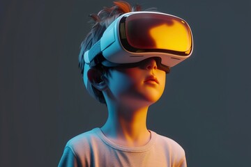 kid in virtual reality