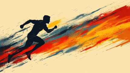 flat logo of Vector running man illustration vector 
