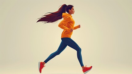 Fototapeta na wymiar flat logo of Vector running woman illustration vector