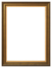 Wooden picture frame in PNG format on a transparent background.