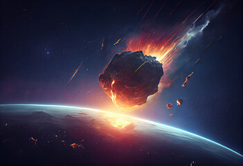 Meteor Hurtles Towards Earth, Engulfed in Flames