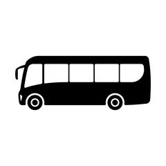 Bus icon. Black silhouette. Side view. Vector simple flat graphic illustration. Isolated object on a white background. Isolate.