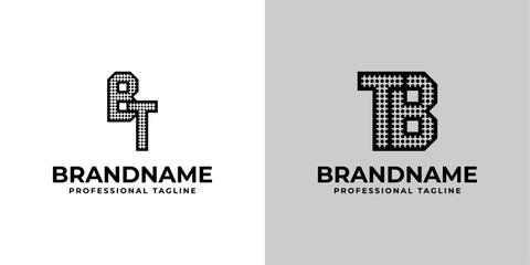 Letters BT and TB Dot Monogram Logo, Suitable for business with BT or TB initials