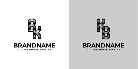 Letters BK and KB Dot Monogram Logo, Suitable for business with BK or KB initials