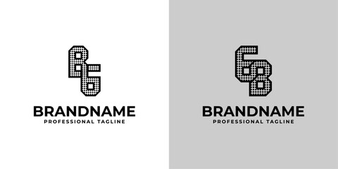 Letters BG and GB Dot Monogram Logo, Suitable for business with BG or GB initials