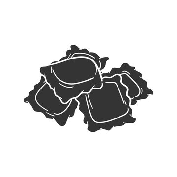 recommend clip art: Ravioli Icon Silhouette Illustration. Italian Pasta Vector Graphic Pictogram Symbol Clip Art. Doodle Sketch Black Sign.
