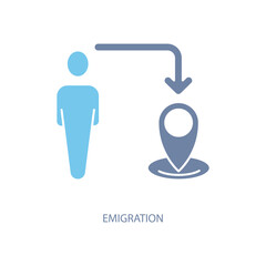 emigration concept line icon. Simple element illustration. emigration concept outline symbol design.