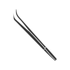 Tweezers Icon Silhouette Illustration. Tools Vector Graphic Pictogram Symbol Clip Art. Doodle Sketch Black Sign.