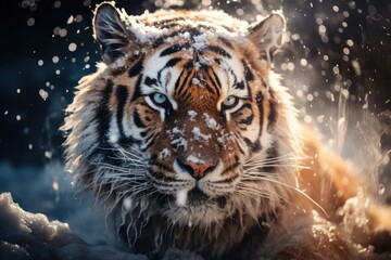 animal tiger HD wallpaper, ice tiger HD background, tiger roar HD background, a big tiger on ice mountain background, wildlife photographs, predator, animal photography, tiger 
