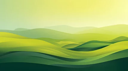 Rolgordijnen Vibrant Farm Landscape, Creative Green Background Design, Hand Edited Generative AI © Muhammad