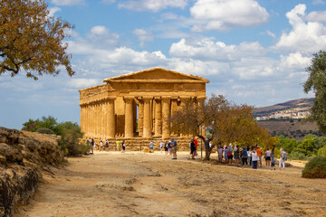 Ruinas de Akragas, Agrigento, Sicilia. Templo de la Concordia