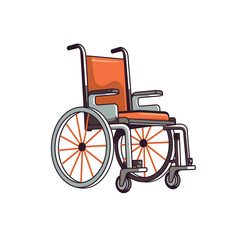 Fototapeta na wymiar Wheelchair illustration white background