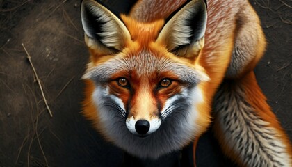 Beautiful fox with bright orange fur. Animals and wildlife