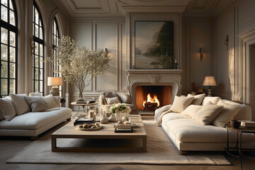 Step into the embrace of a room with a uniquely attractive and cozy interior, bathed in calming...