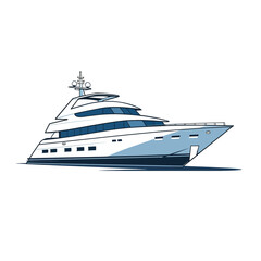 Yacht illustration white background