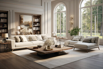 Immerse yourself in the allure of a cozy room, boasting a unique and attractive interior in soothing beige tones. Marvel at the thoughtful design that combines comfort and aesthetics seamlessly.