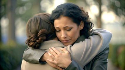 Heartfelt Friendship: A Touching Moment of Comfort as One Friend Embraces Another in Warmth and Support