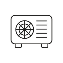Condenser unit or compressor icon design, AC unit icon, isolated on white background, vector illustration