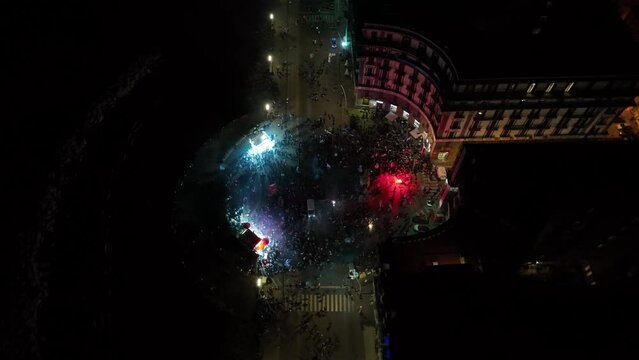 Napoli festa Scudetto - Festeggiamenti Scudetto - Riprese con Drone - Piazza del Plebiscito - 4 Maggio 2023