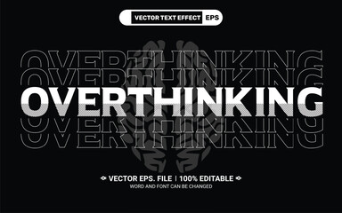 Overthinking editable 3d streetwear vector text style effect