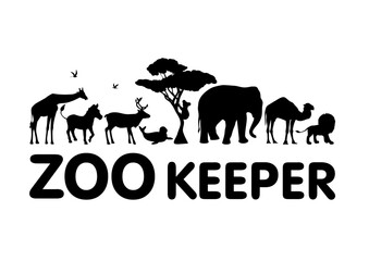 Zoo keeper. Simple design in black