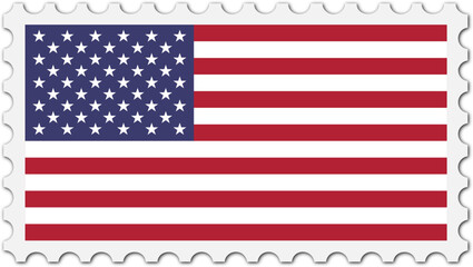 USA united States continent country flags postage stamps collection. Vector illustration.