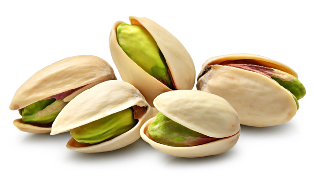 Pistachio nuts isolated on white background. Clipping Path