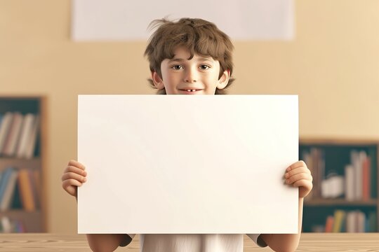 child holding a blank sign