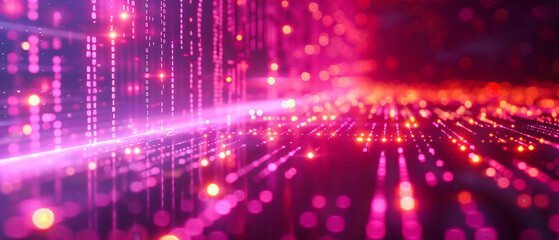 Cybernetic dreams, a digital network flows with data, symbolizing the interconnectedness of modern technology