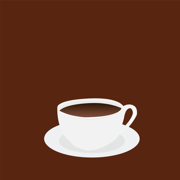 cup of coffee on brown background