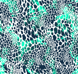 Watercolor Abstract animal skin leopard wild cats seamless pattern design background wallpaper.	
