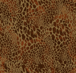 Watercolor Abstract animal skin leopard wild cats seamless pattern design background wallpaper.	

