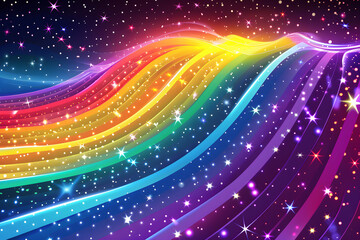 Fototapeta na wymiar abstract background with rainbow and stars