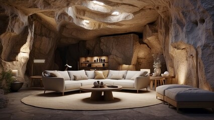 Prehistoric cave room, hotel, resort, temple, 