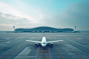 airport with a white color and a terminal shape and a freight overlay on the gate