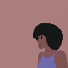 african descendant woman on color background