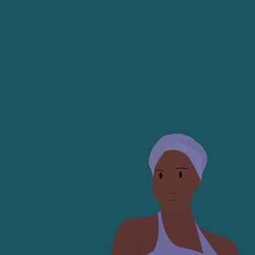 african descendant woman on color background