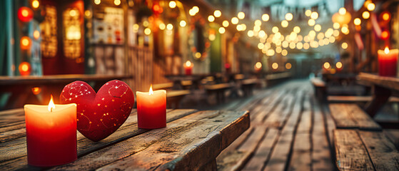 Naklejka na ściany i meble Cozy Candlelight Setting, Ideal for Festive, Romantic, or Reflective Themes, Emphasizing Warmth and Intimacy
