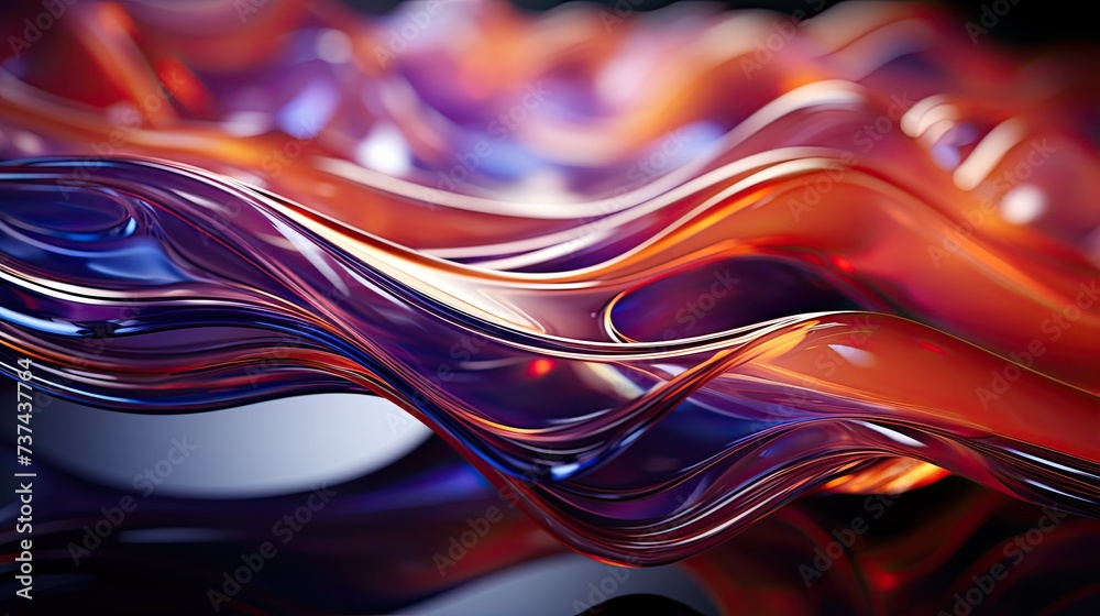 Fototapete 3d abstract background with fluid wavy structures convey