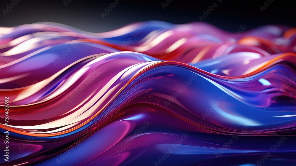 Aufkleber 3D abstract background with fluid wavy structures convey