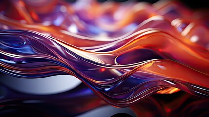 3D abstract background with fluid wavy structures convey